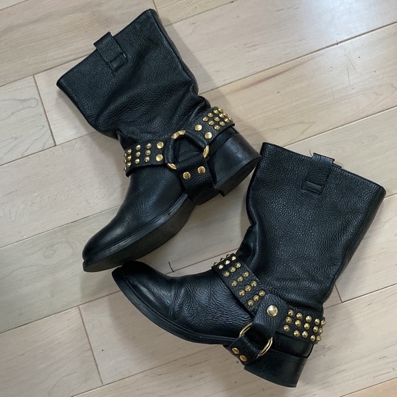 Zadig & Voltaire changeable studded buckle soft leather boots - Picture 10 of 15